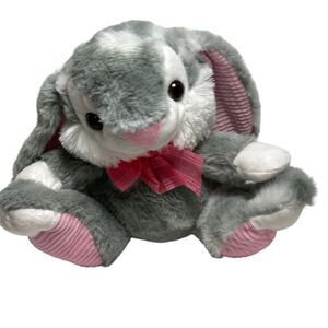 Hug & Luv Bunny Rabbit Gray Plush Stuffed Animal Toy Soft Easter Plush